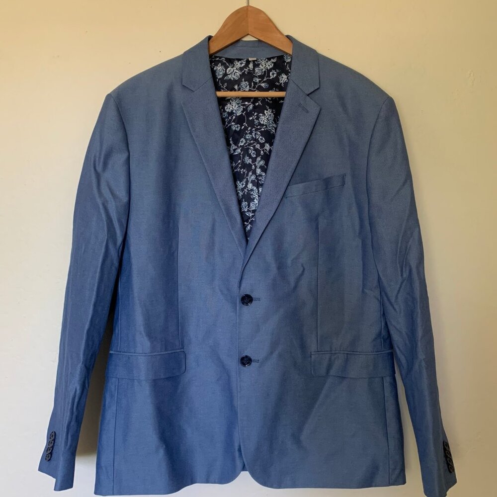 Express Men's Slim Light Blue Sports/Suit/Blazer Coat Size 44R